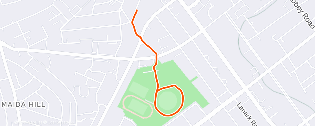Map of the activity, Afternoon Run