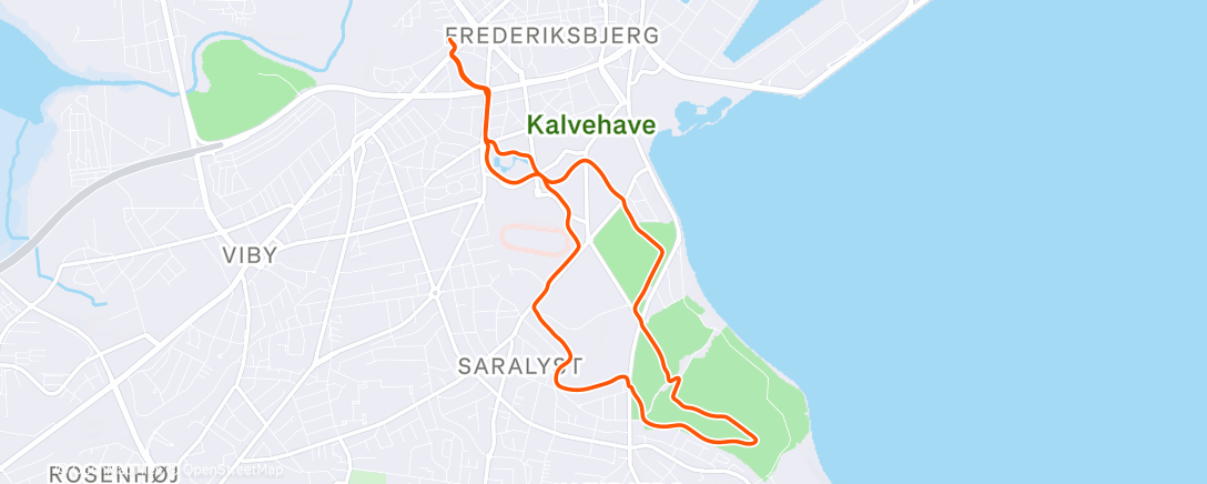 Map of the activity, Afternoon Run
