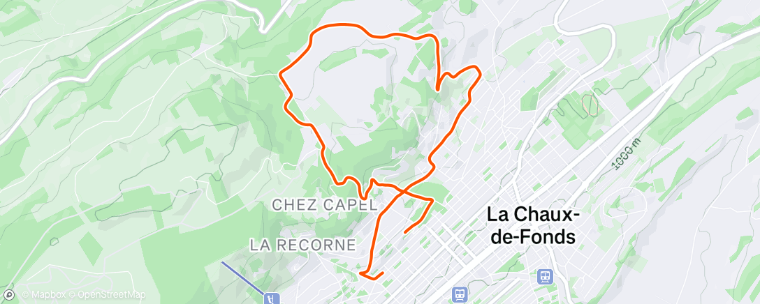 Map of the activity, Afternoon Run