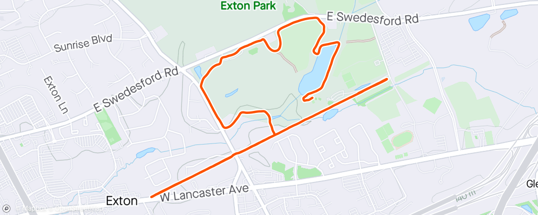 Map of the activity, Chester Valley trails, Church Farm Lane