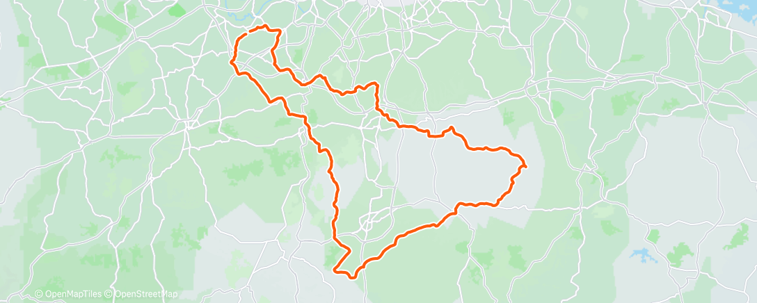 Map of the activity, Slightly late solstice ride with Laurence