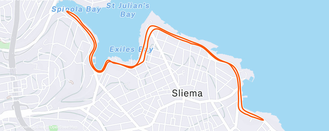 Map of the activity, Evening Run