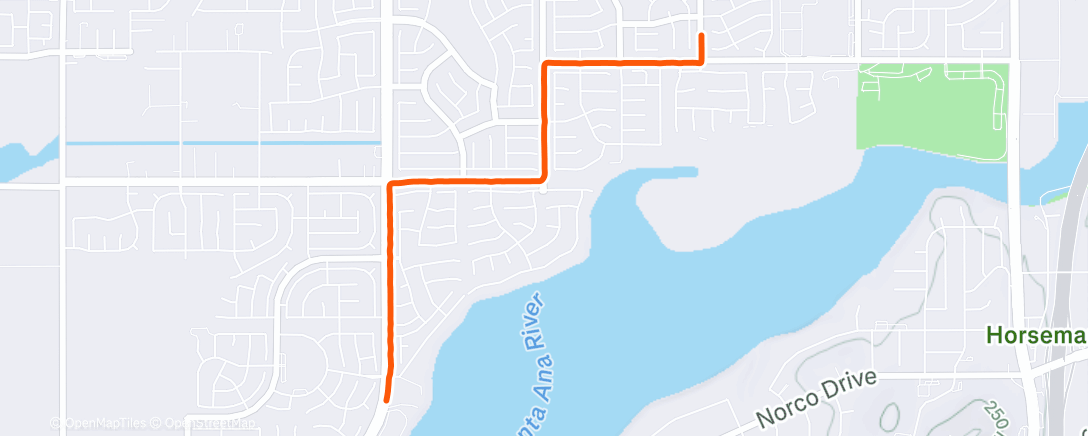 Map of the activity, Afternoon Run