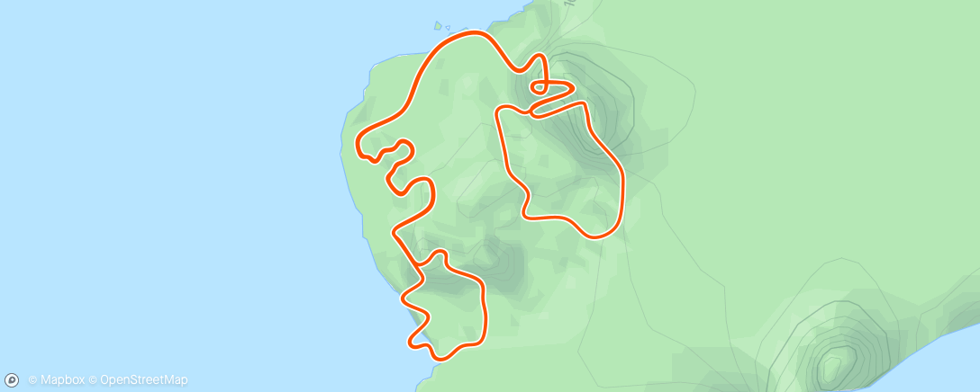 Карта физической активности (Zwift - Group Ride: TGIF Group Ride on Loop de Loop in Watopia)