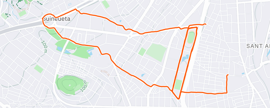 Mapa de la actividad (Carrera de mañana)