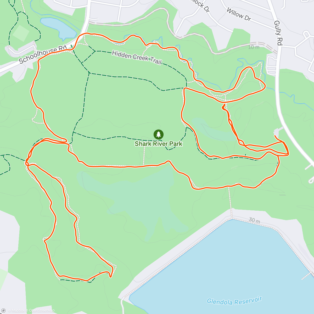 Map of the activity, Afternoon Run