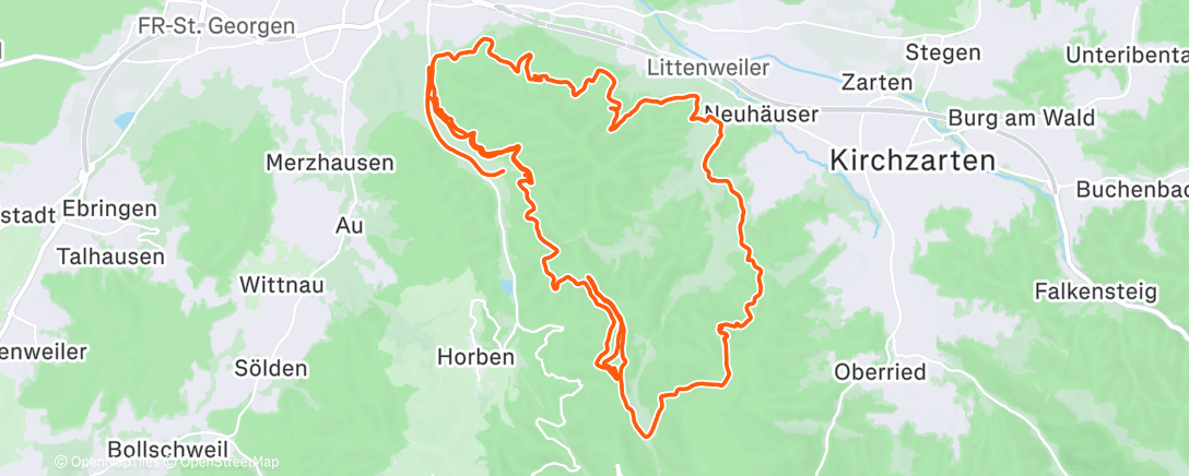 Map of the activity, Morning Mountain Bike Ride