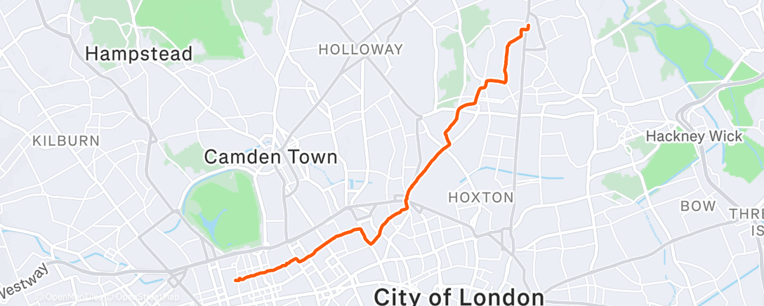 Map of the activity, Afternoon Walk