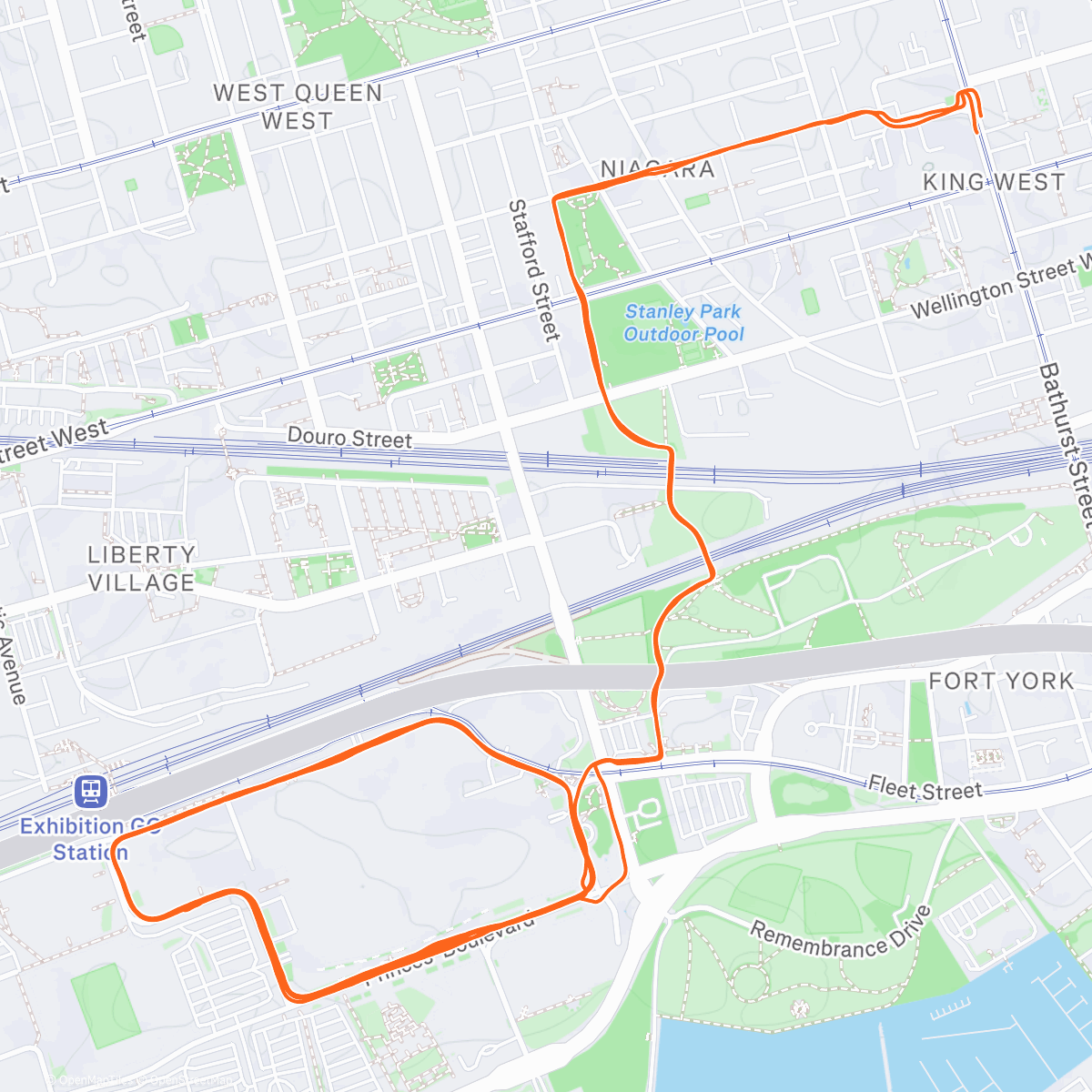 Map of the activity, Evening Run