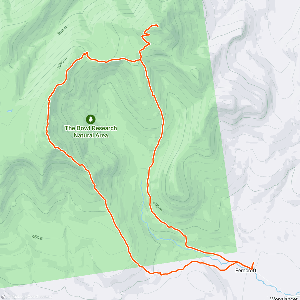 Map of the activity, Whiteface & Passaconaway