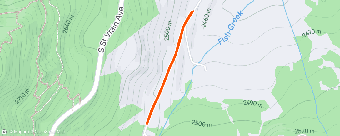 Map of the activity, Afternoon Run