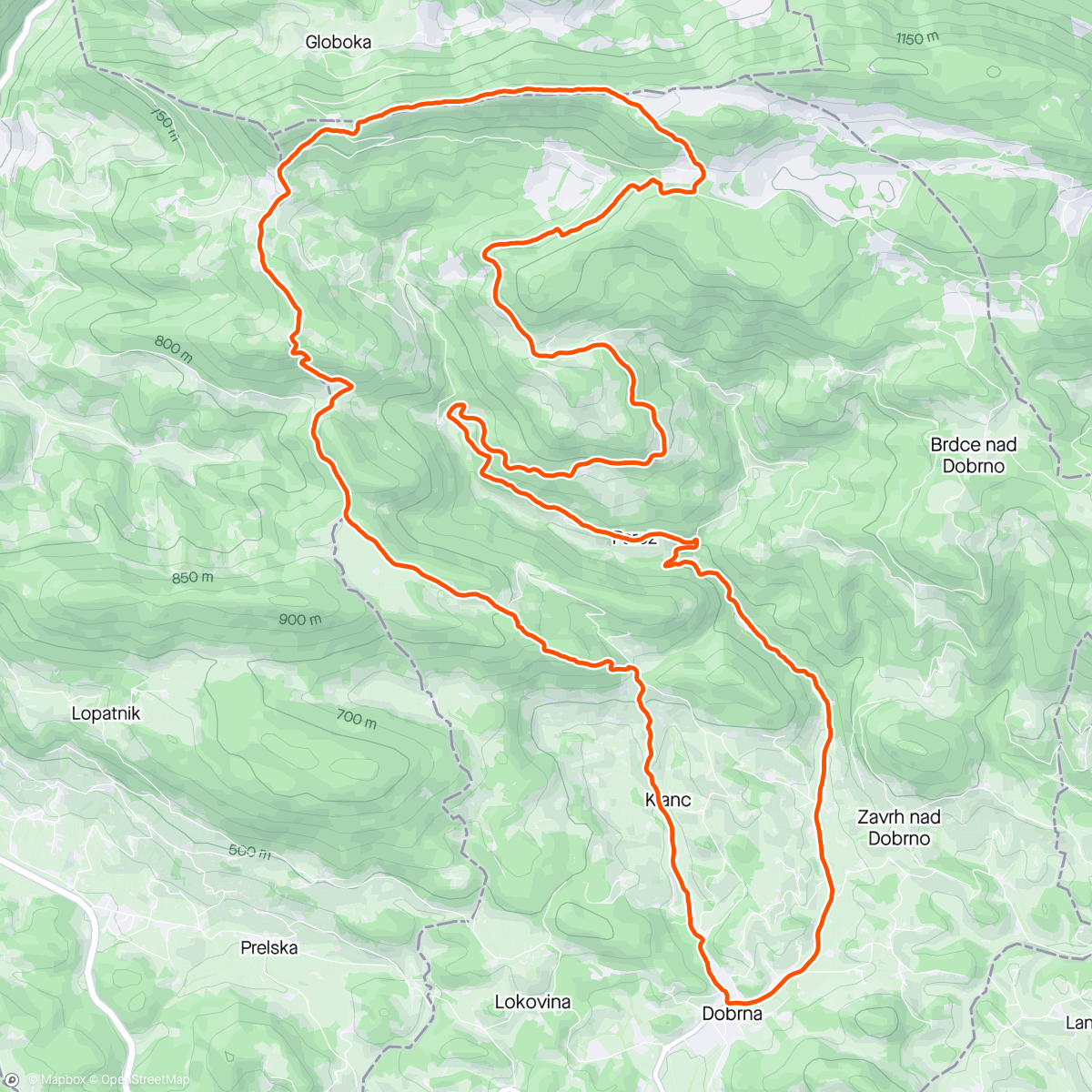 Map of the activity, Paški Kozjak🌞🌄🌃