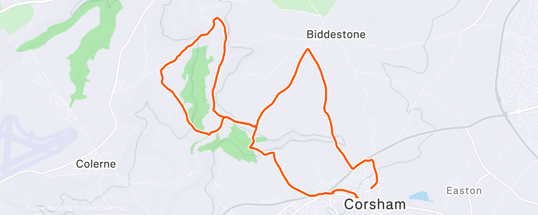 Map of the activity, Lunch Trail Run