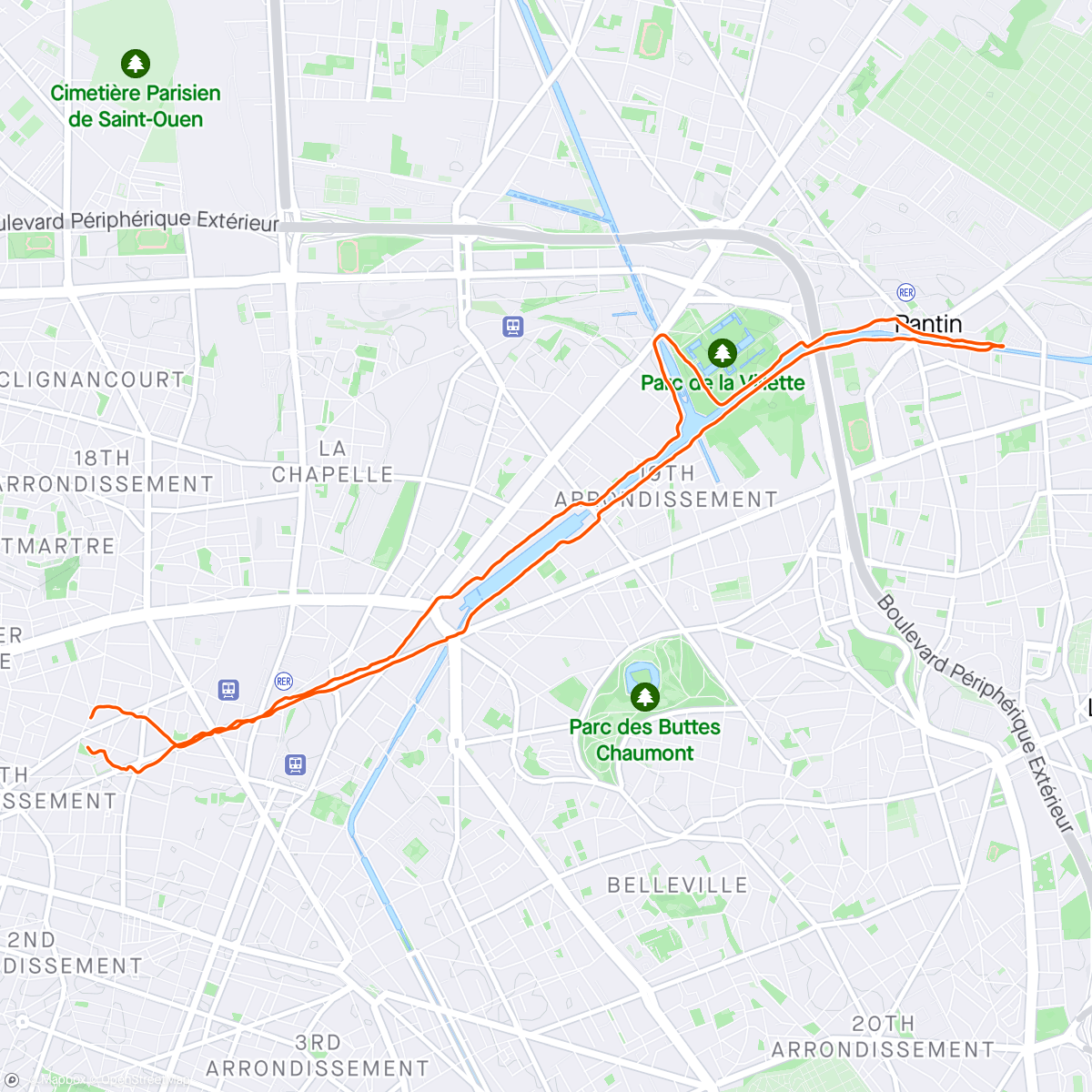 Map of the activity, Footing le long du canal