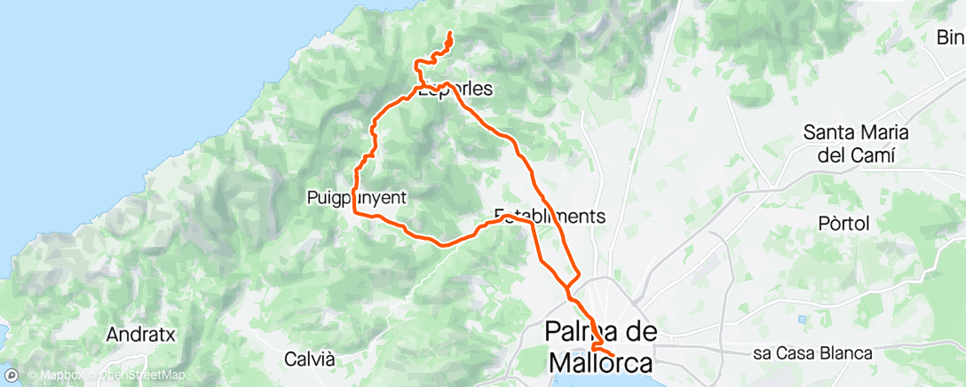 Map of the activity, CdC Cappuccino Ride