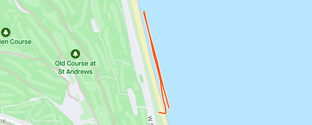 Map of the activity, Cool down leg stretch on the beach....