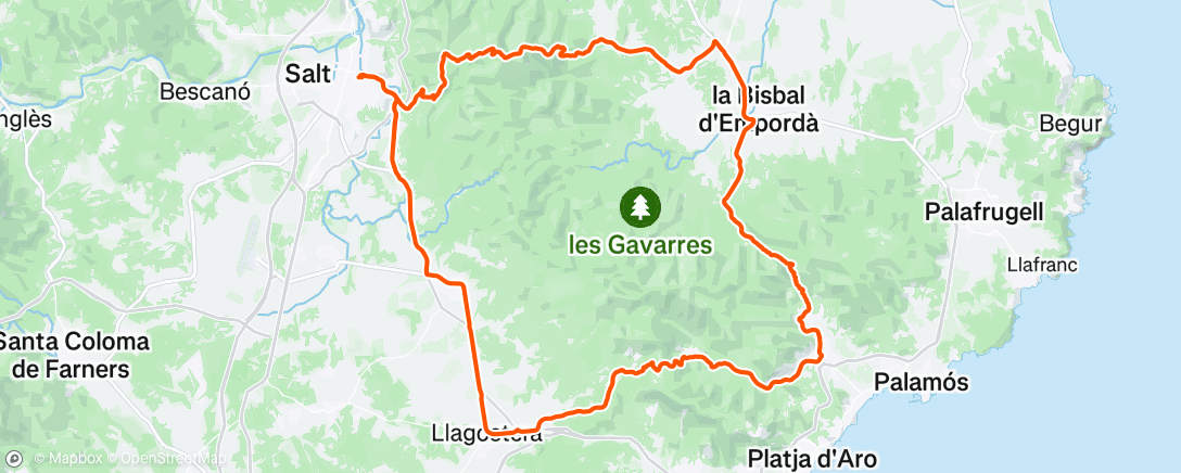 Map of the activity, Bicicleta por la mañana