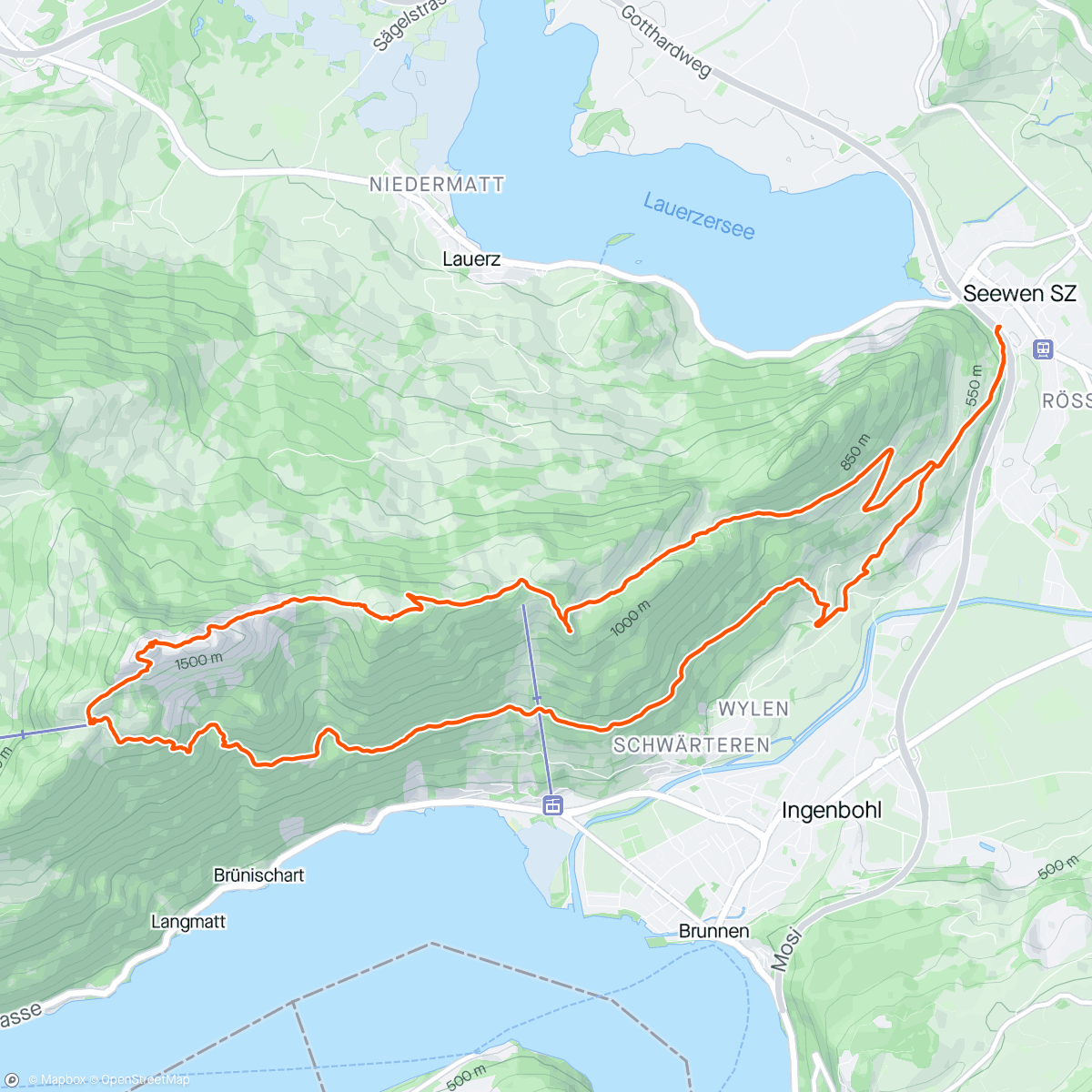 Map of the activity, Rigi Hochflue z Seewen 🇨🇭