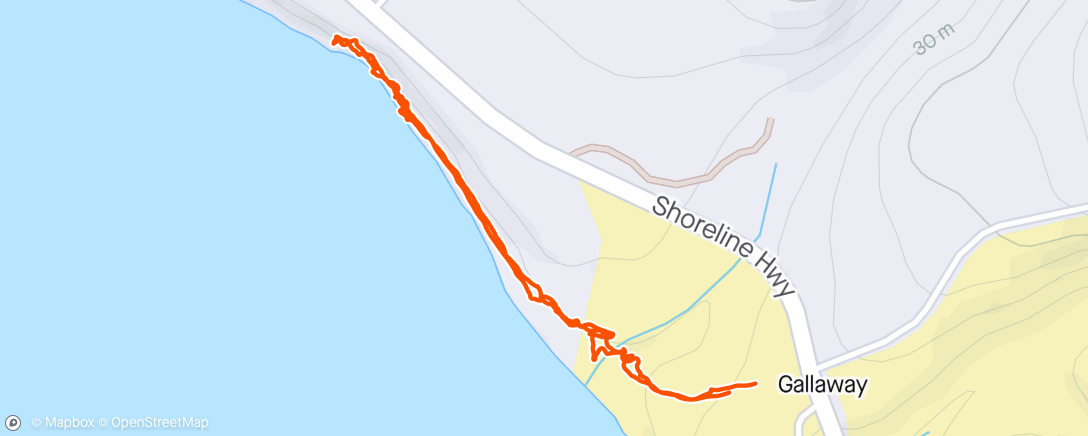 Map of the activity, Bowling Ball Beach