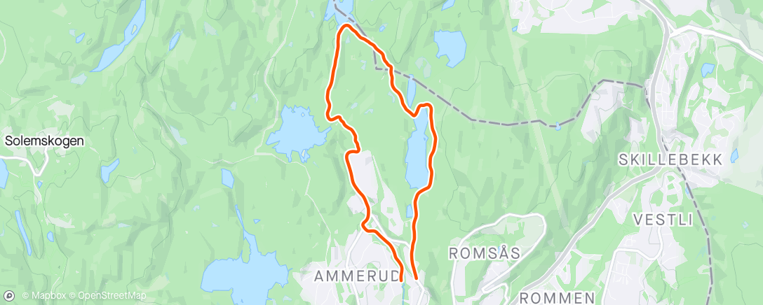 Map of the activity, Rolig på sti om Aurevann 🌲