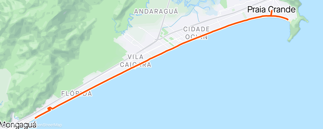 Map of the activity, PG x Mongaguá