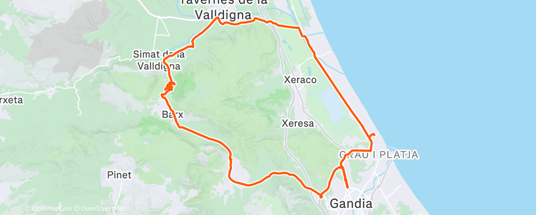 Map of the activity, Sortie vélo dans l'après-midi