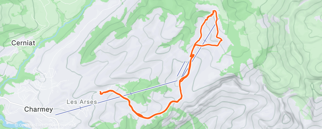 Map of the activity, Skimo