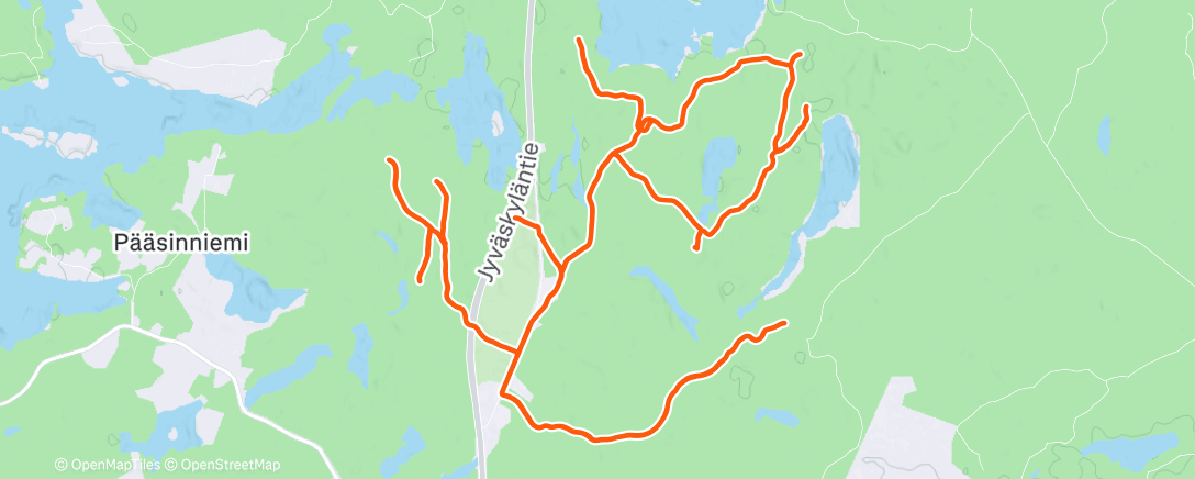 Map of the activity, Afternoon Run