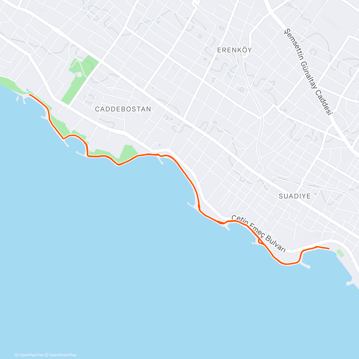 Map of the activity, Afternoon Run
