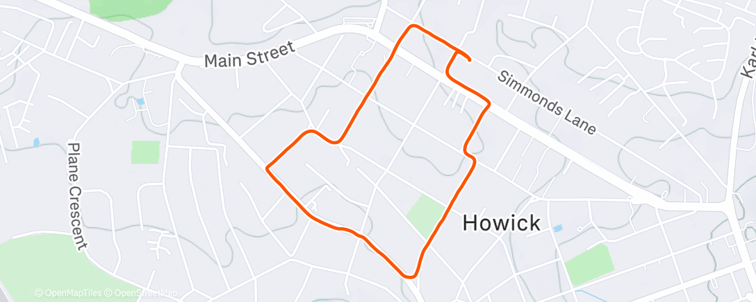 Map of the activity, Afternoon Walk