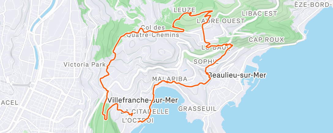 Map of the activity, Trail dans l'après-midi
