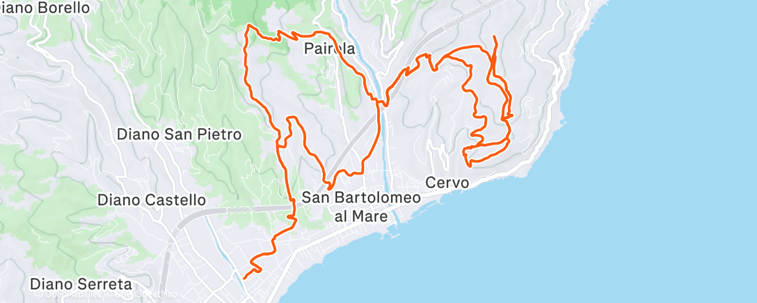 Map of the activity, Sessione di trail running mattutina