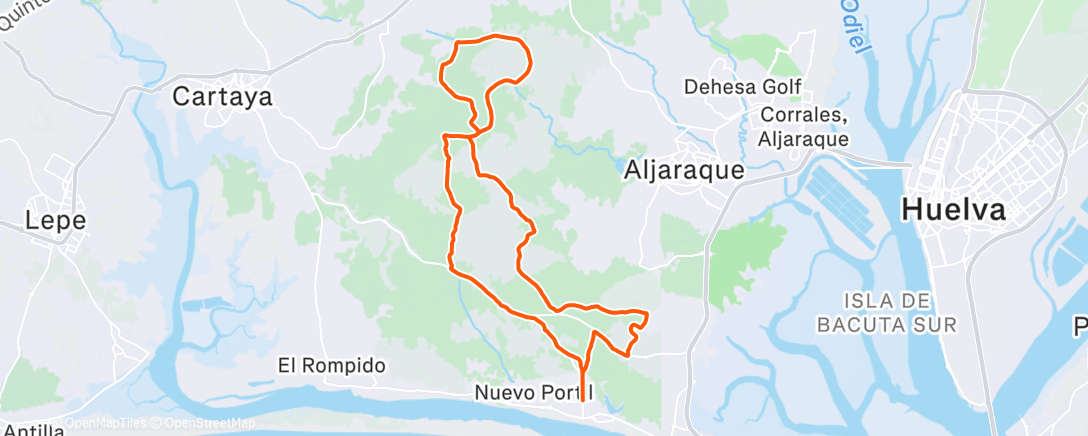 Map of the activity, Bicicleta de montaña matutina