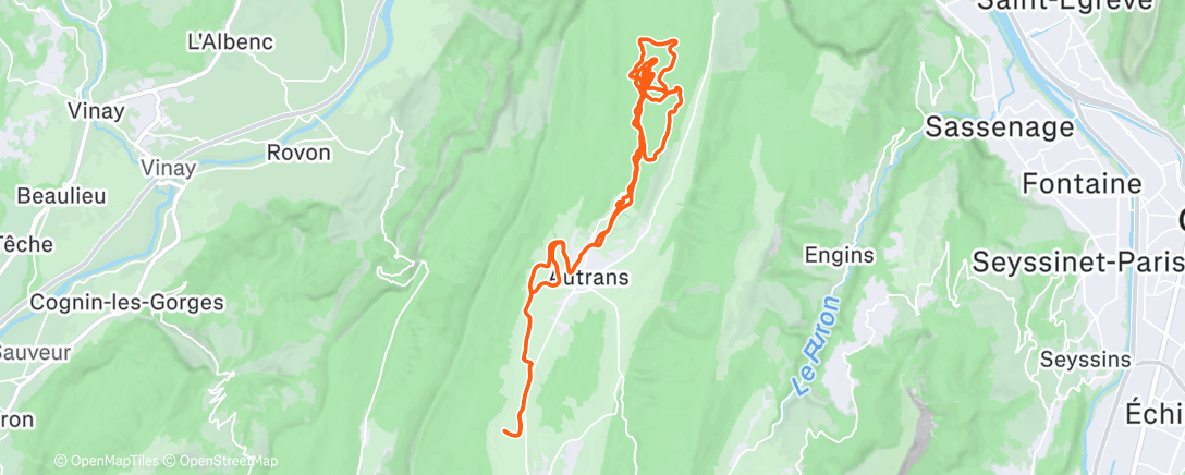Map of the activity, Ski nordique le matin