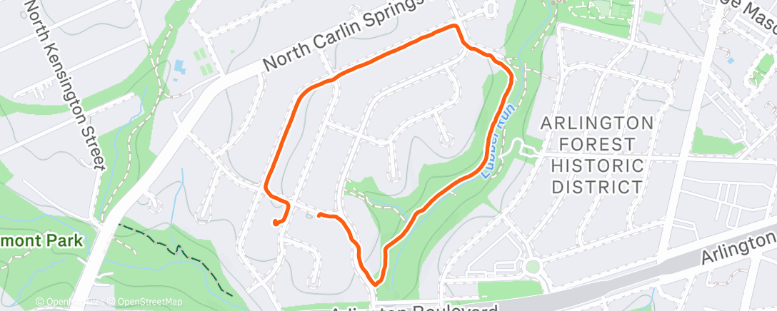 Map of the activity, Afternoon Run