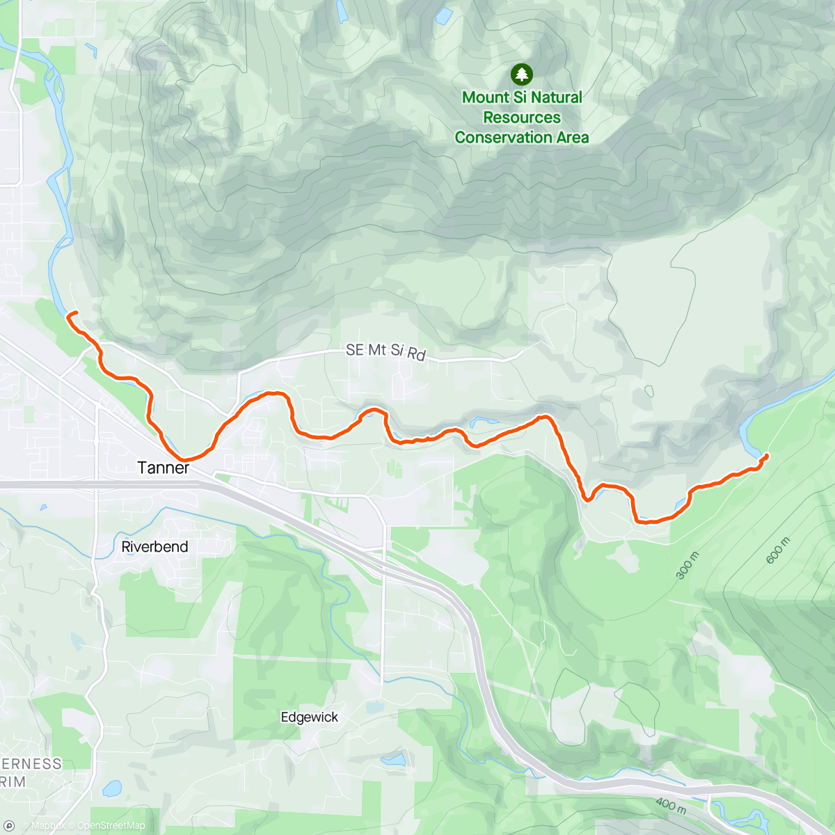 Map of the activity, Snoqualmie Middle Fork Raft - w/ Tony, Laura and Rob