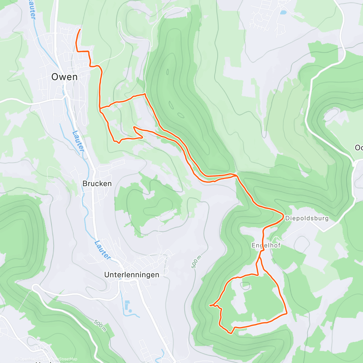 Peta aktivitas, Lauf am Nachmittag