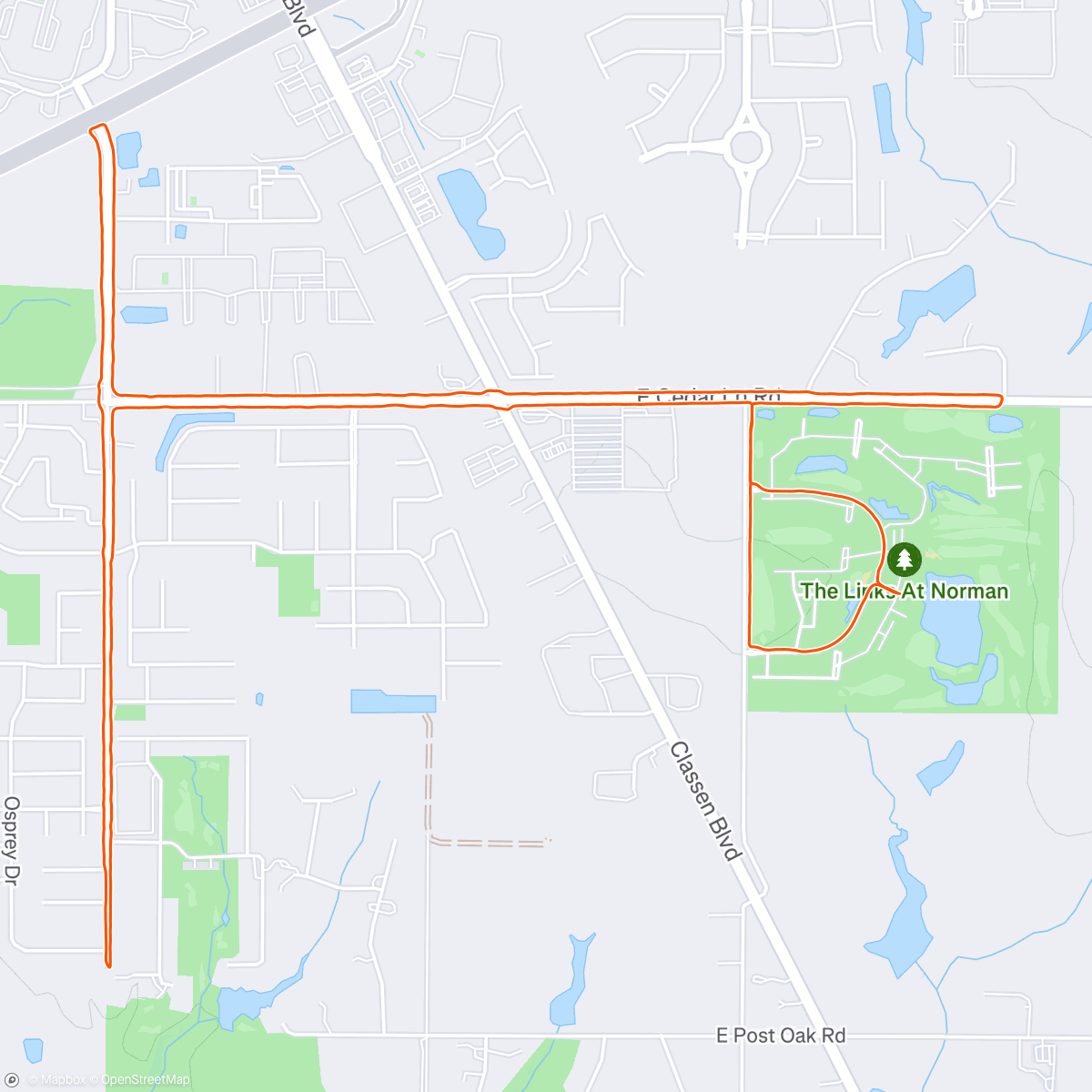 Map of the activity, Morning Run
