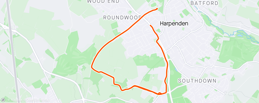 Map of the activity, Afternoon Run with Edward