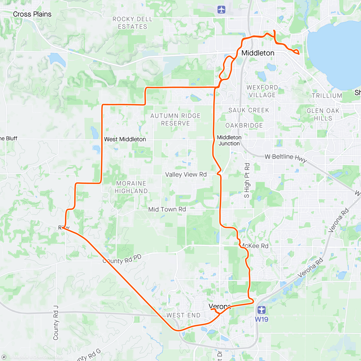 Map of the activity, Cullen’s longest ride ever