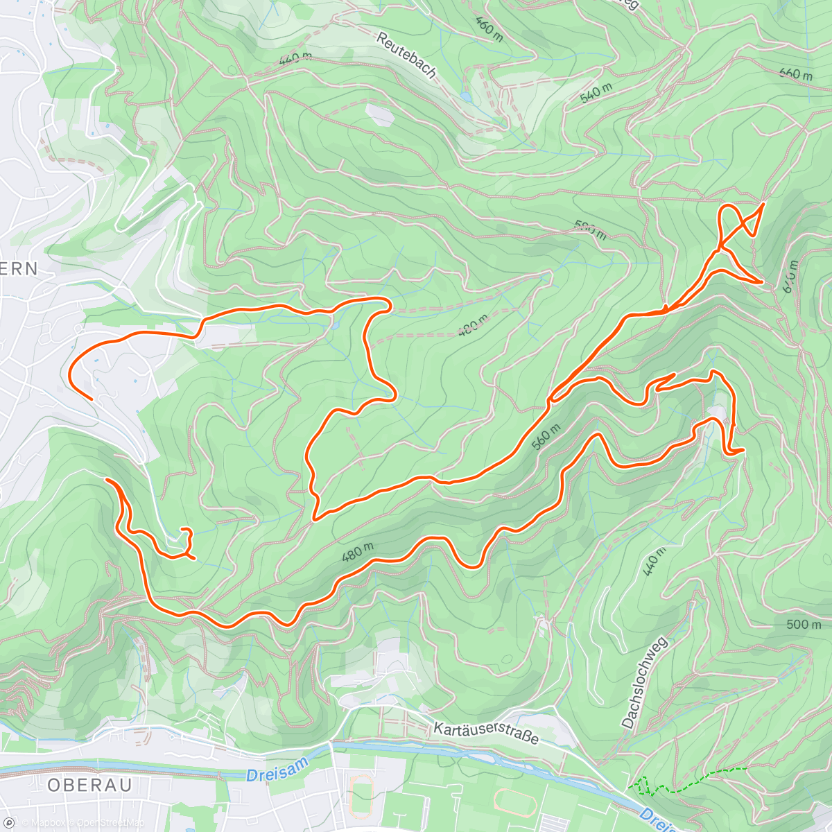 Map of the activity, Wanderung auf den Hausberg