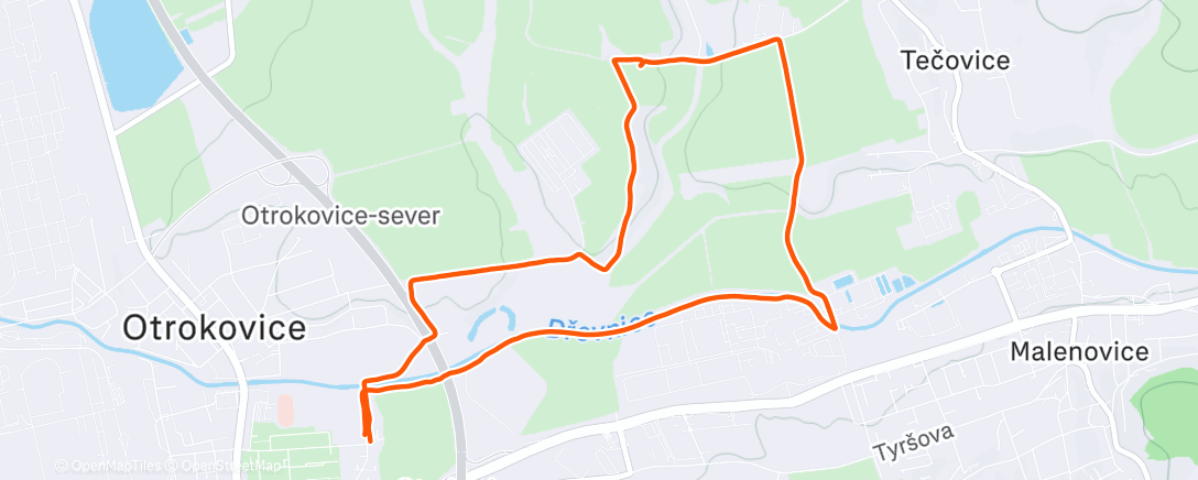 Map of the activity, Afternoon Run