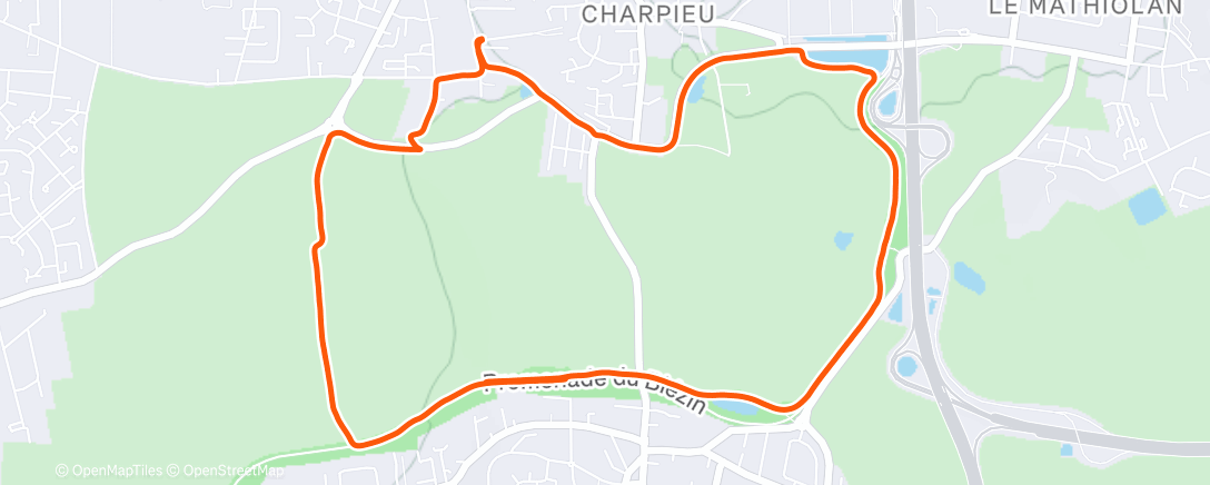 Map of the activity, Course à pied dans l'après-midi