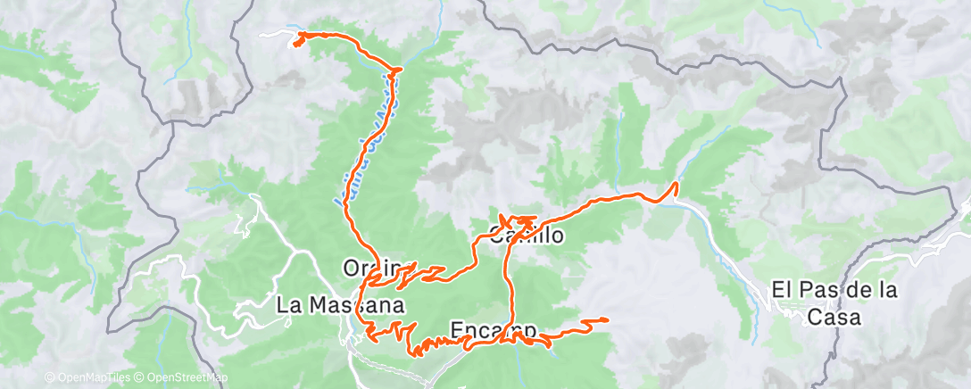 Map of the activity, Lunch Ride