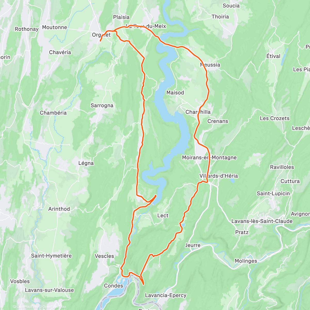 Map of the activity, Loop around the lake 🚵‍♀️