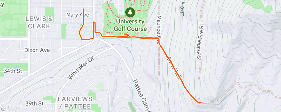 Map of the activity, Lunch Hike