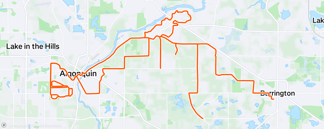 Map of the activity, Lunch Ride