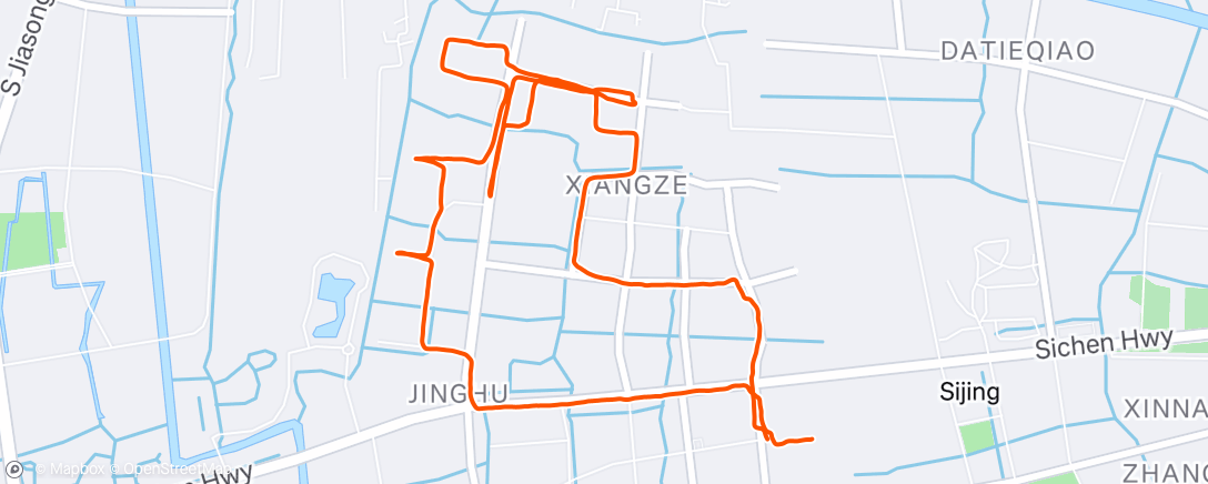 Map of the activity, 晚间跑步