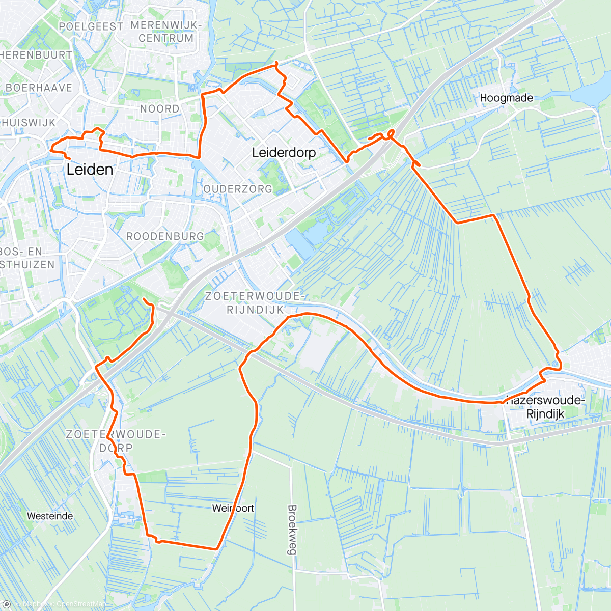 Map of the activity, Supporten bij de marathon