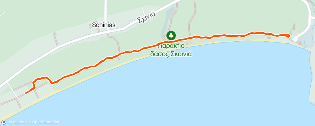 Map of the activity, Afternoon Run Μετα την αγραναπαυση